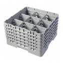 CAMBRO 9S958-151 - Cesta de lavado 9 comp. 5 alturas - 14,8 cm Ø máx. - alt. máx. 25,8 cm - 50 x 50 x 30,8 cm - Gris claro