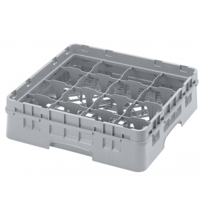 CAMBRO 16S318-151 - Cesta de lavado 16 comp. 1 altura - 10,9 cm Ø máx. - alt. máx. 9,4 cm - 50 x 50 x 14,3 cm - Gris claro