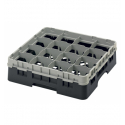 CAMBRO 16S418-110 - Cesta de lavado 16 comp. 1 altura - 10,9 cm Ø máx. - alt. máx. 11,8 cm - 50 x 50 x 14,3 cm - Negro