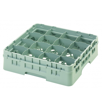 CAMBRO 16S418-151 - Cesta de lavado 16 comp. 1 altura - 10,9 cm Ø máx. - alt. máx. 11,8 cm - 50 x 50 x 14,3 cm - Gris claro