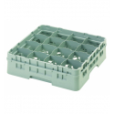 CAMBRO 16S418-151 - Cesta de lavado 16 comp. 1 altura - 10,9 cm Ø máx. - alt. máx. 11,8 cm - 50 x 50 x 14,3 cm - Gris claro