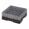 CAMBRO 16S434-167 - Cesta de lavado 16 comp. 2 alturas - 10,9 cm Ø máx. - alt. máx. 13,5 cm - 50 x 50 x 18,4 cm - Castaño