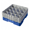 CAMBRO 16S638-168 - Cesta de lavado 16 comp. 3 alturas - 10,9 cm Ø máx. - alt. máx. 17,6 cm - 50 x 50 x 22,5 cm - Azul