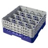 CAMBRO 16S638-186 - Panier de lavage 16 comp. 3 hauteurs - 10,9 cm Ø max. - alt. max. 17,6 cm - 50 x 50 x 22,5 cm - Bleu marine