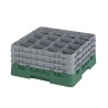 CAMBRO 16S738-119 - Washing basket 16 comp. 3 heights - 10.9 cm Ø max. - height. max. 20 cm - 50 x 50 x 22.5 cm - Sherwood Green