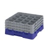 CAMBRO 16S738-186 - Panier de lavage 16 comp. 3 hauteurs - 10,9 cm Ø max. - alt. max. 20 cm - 50 x 50 x 22,5 cm - Bleu marine