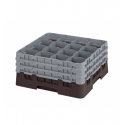 CAMBRO 16S738-167 - Cesta de lavado 16 comp. 3 alturas - 10,9 cm Ø máx. - alt. máx. 20 cm - 50 x 50 x 22,5 cm - Castaño