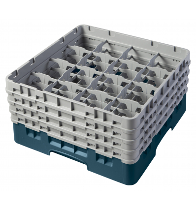 CAMBRO 16S800-414 - Cesta de lavado 16 comp. 4 alturas - 10,9 cm Ø máx. - alt. máx. 21,7 cm - 50 x 50 x 26,7 cm - Cerceta