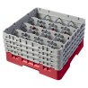 CAMBRO 16S800-163 - Panier de lavage 16 comp. 4 hauteurs - 10,9 cm Ø max. - alt. max. 21,7 cm - 50 x 50 x 26,7 cm - Rouge