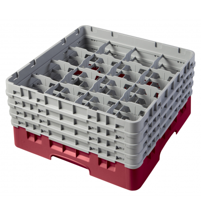 CAMBRO 16S800-416 - Cesta de lavado 16 comp. 4 alturas - 10,9 cm Ø máx. - alt. máx. 21,7 cm - 50 x 50 x 26,7 cm - Arándano