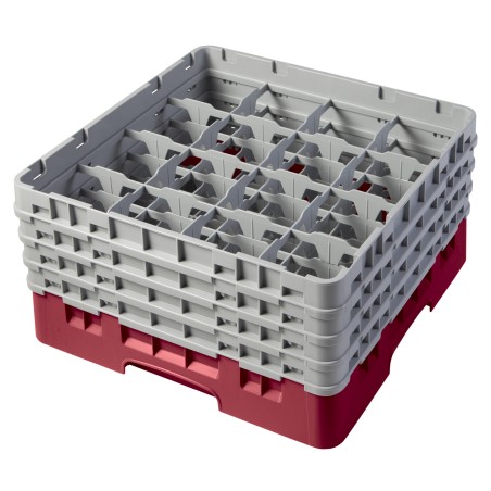 CAMBRO 16S800-416 - Washing basket 16 comp. 4 heights - 10,9 cm Ø max. - height. max. 21.7 cm - 50 x 50 x 26.7 cm - Blueberry