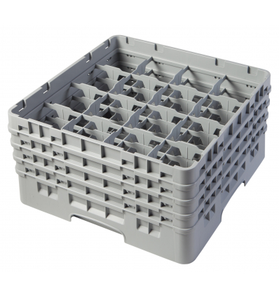 CAMBRO 16S800-151 - Cesta de lavado 16 comp. 4 alturas - 10,9 cm Ø máx. - alt. máx. 21,7 cm - 50 x 50 x 26,7 cm - Gris claro