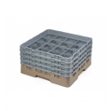 CAMBRO 16S800-184 - Cesta de lavado 16 comp. 4 alturas - 10,9 cm Ø máx. - alt. máx. 21,7 cm - 50 x 50 x 26,7 cm - Beige