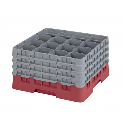 CAMBRO 16S900-416 - Cesta de lavado 16 comp. 4 alturas - 10,9 cm Ø máx. - alt. máx. 24,1 cm - 50 x 50 x 26,7 cm - Arándano