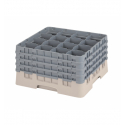 CAMBRO 16S900-184 - Cesta de lavado 16 comp. 4 alturas - 10,9 cm Ø máx. - alt. máx. 24,1 cm - 50 x 50 x 26,7 cm - Beige