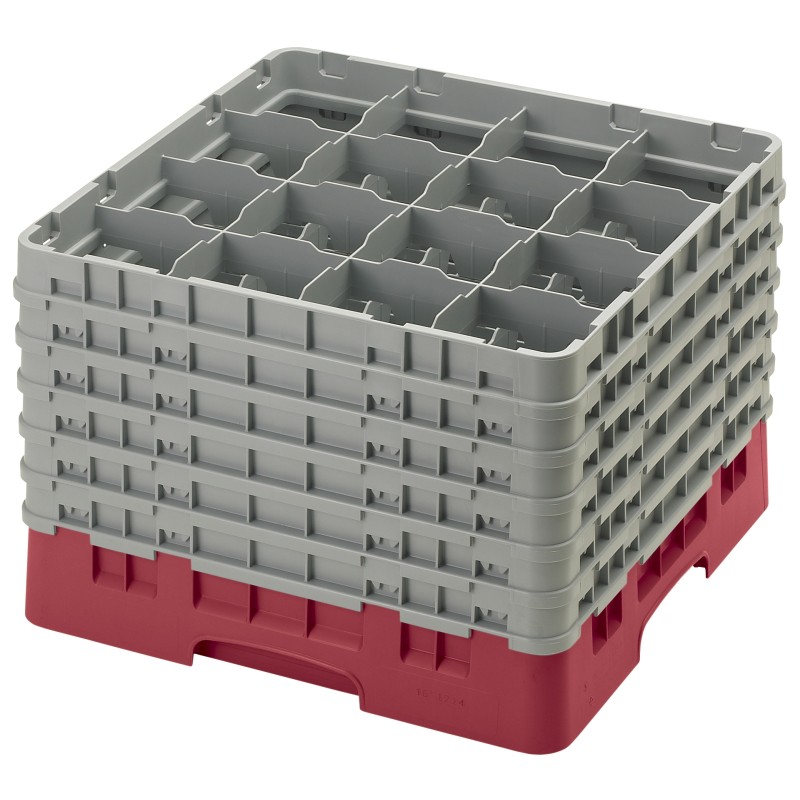 CAMBRO 16S1214-416 - Washing basket 16 comp. 6 heights - 10.9 cm Ø max. - height. max. 32.3 cm - 50 x 50 x 34.9 cm - Blueberry