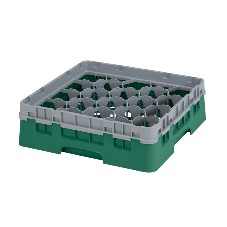 CAMBRO 20S318-119 - Panier de lavage 20 comp. 1 hauteur - 11,8 cm Ø max. - alt. max. 9,4 cm - 50 x 50 x 14,3 cm - Vert sherwood