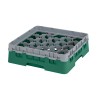 CAMBRO 20S318-119 - Panier de lavage 20 comp. 1 hauteur - 11,8 cm Ø max. - alt. max. 9,4 cm - 50 x 50 x 14,3 cm - Vert sherwood