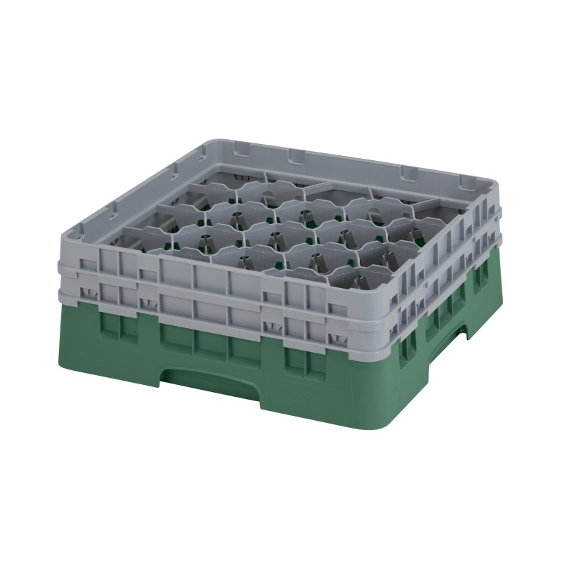 CAMBRO 20S434-119 - Washing basket 20 comp. 2 heights - 9,84 cm Ø max. - height. max. 13.5 cm - 50 x 50 x 18.4 cm - Sherwood Gre