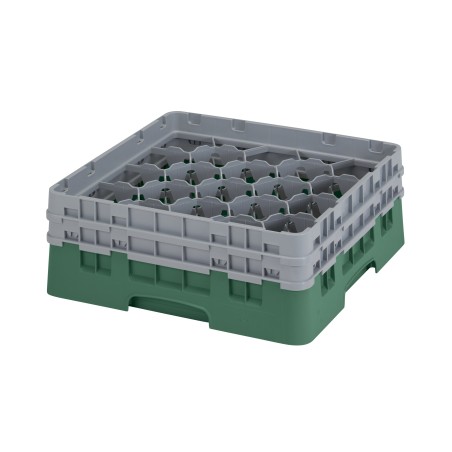 CAMBRO 20S434-119 - Washing basket 20 comp. 2 heights - 9,84 cm Ø max. - height. max. 13.5 cm - 50 x 50 x 18.4 cm - Sherwood Gre