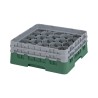 CAMBRO 20S434-119 - Washing basket 20 comp. 2 heights - 9,84 cm Ø max. - height. max. 13.5 cm - 50 x 50 x 18.4 cm - Sherwood Gre