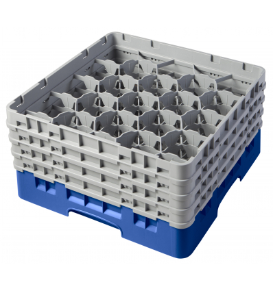 CAMBRO 20S800-168 - Cesta de lavado 20 comp. 4 alturas - 9,84 cm Ø máx. - alt. máx. 21,7 cm - 50 x 50 x 26,7 cm - Azul