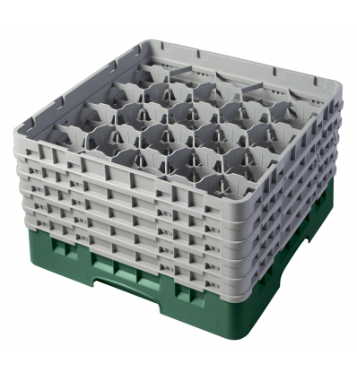 CAMBRO 20S958-119 - Cesta de lavado 20 comp. 5 alturas - 9,84 cm Ø máx. - alt. máx. 25,8 cm - 50 x 50 x 30,8 cm - Verde sherwood