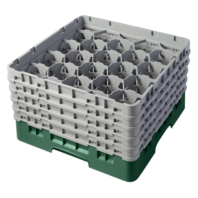 CAMBRO 20S958-119 - Washing basket 20 comp. 5 heights - 9,84 cm Ø max. - height. max. 25.8 cm - 50 x 50 x 30.8 cm - Sherwood Gre