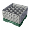 CAMBRO 20S958-119 - Cesta de lavado 20 comp. 5 alturas - 9,84 cm Ø máx. - alt. máx. 25,8 cm - 50 x 50 x 30,8 cm - Verde sherwood