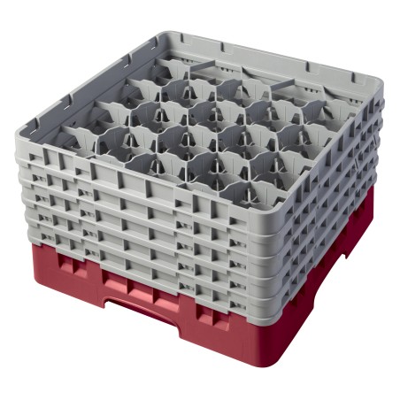 CAMBRO 20S958-416 - Panier de lavage 20 comp. 5 hauteurs - 9,84 cm Ø max. - alt. max. 25,8 cm - 50 x 50 x 30,8 cm - Canneberge
