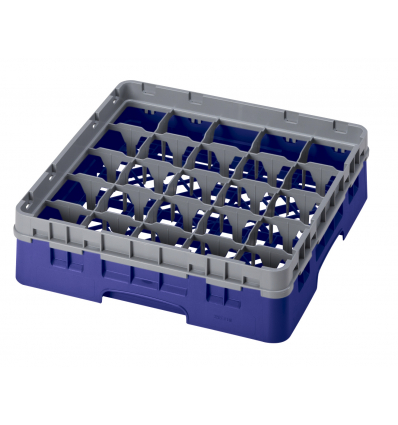 CAMBRO 25S318-186 - Cesta de lavado 25 comp. 1 altura - 8,7 cm Ø máx. - alt. máx. 9,4 cm - 50 x 50 x 14,3 cm - Azul marino