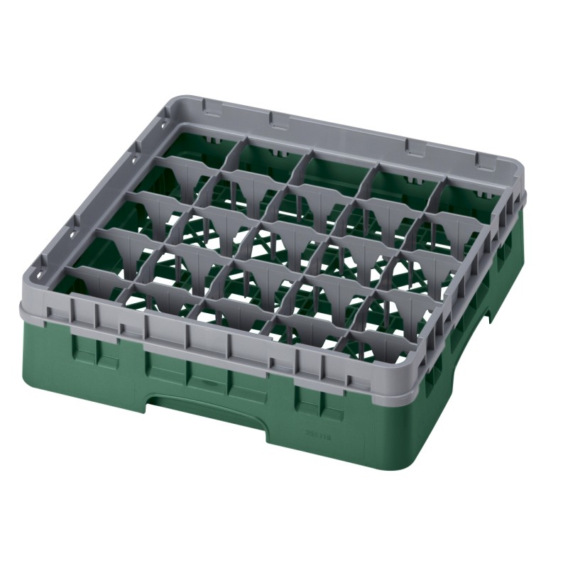 CAMBRO 25S318-119 - Washing basket 25 comp. 1 height - 8.7 cm Ø max. - height. max. 9.4 cm - 50 x 50 x 14.3 cm - Sherwood Green