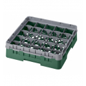 CAMBRO 25S318-119 - Cesta de lavado 25 comp. 1 altura - 8,7 cm Ø máx. - alt. máx. 9,4 cm - 50 x 50 x 14,3 cm - Verde sherwood