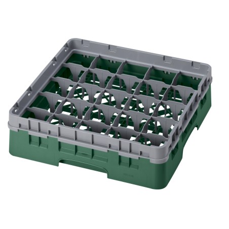 CAMBRO 25S318-119 - Washing basket 25 comp. 1 height - 8.7 cm Ø max. - height. max. 9.4 cm - 50 x 50 x 14.3 cm - Sherwood Green