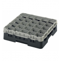 CAMBRO 25S418-110 - Cesta de lavado 25 comp. 1 altura - 8,7 cm Ø máx. - alt. máx. 11,8cm - 50 x 50 x 14,3 cm - Negro