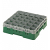 CAMBRO 25S418-119 - Cesta de lavado 25 comp. 1 altura - 8,7 cm Ø máx. - alt. máx. 11,8cm - 50 x 50 x 14,3 cm - Verde sherwood