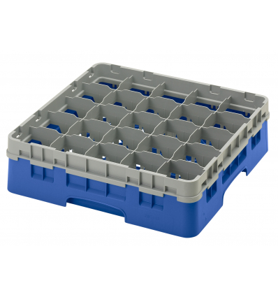 CAMBRO 25S418-168 - Cesta de lavado 25 comp. 1 altura - 8,7 cm Ø máx. - alt. máx. 11,8cm - 50 x 50 x 14,3 cm - Azul