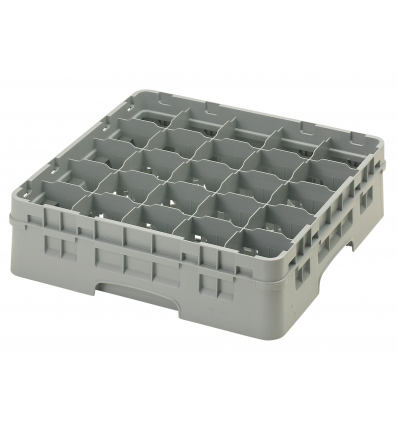 CAMBRO 25S418-151 - Cesta de lavado 25 comp. 1 altura - 8,7 cm Ø máx. - alt. máx. 11,8cm - 50 x 50 x 14,3 cm - Gris claro