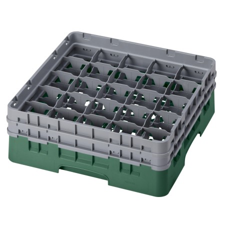 CAMBRO 25S434-119 - Washing basket 25 comp. 2 heights - 8,7 cm Ø max. - height. max. 13.5 cm - 50 x 50 x 18.4 cm - Sherwood Gree