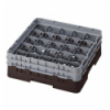 CAMBRO 25S434-167 - Cesta de lavado 25 comp. 2 alturas - 8,7 cm Ø máx. - alt. máx. 13,5 cm - 50 x 50 x 18,4 cm - Castaño