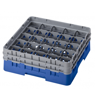 CAMBRO 25S434-168 - Cesta de lavado 25 comp. 2 alturas - 8,7 cm Ø máx. - alt. máx. 13,5 cm - 50 x 50 x 18,4 cm - Azul