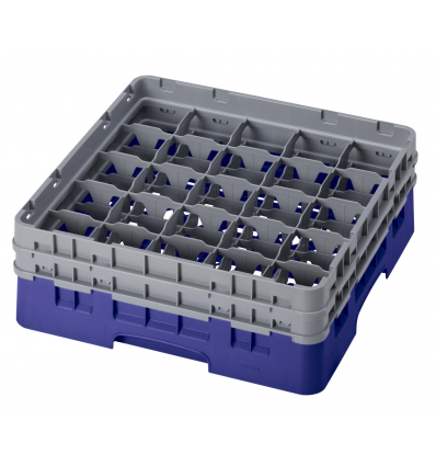 CAMBRO 25S434-186 - Cesta de lavado 25 comp. 2 alturas - 8,7 cm Ø máx. - alt. máx. 13,5 cm - 50 x 50 x 18,4 cm - Azul marino