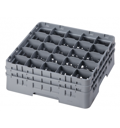 CAMBRO 25S534-151 - Cesta de lavado 25 comp. 2 alturas - 8,7 cm Ø máx. - alt. máx. 14,9 cm - 50 x 50 x 18,4 cm - Gris claro