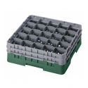 CAMBRO 25S534-119 - Cesta de lavado 25 comp. 2 alturas - 8,7 cm Ø máx. - alt. máx. 14,9 cm - 50 x 50 x 18,4 cm - Verde sherwood