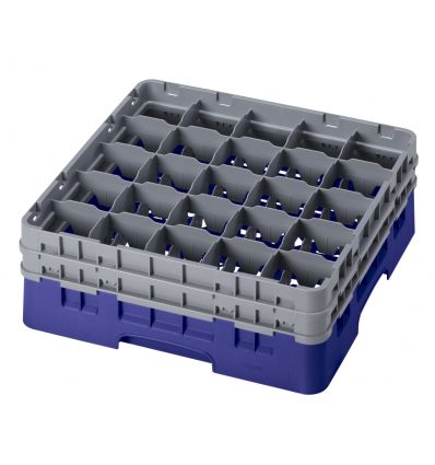 CAMBRO 25S534-186 - Cesta de lavado 25 comp. 2 alturas - 8,7 cm Ø máx. - alt. máx. 14,9 cm - 50 x 50 x 18,4 cm - Azul marino