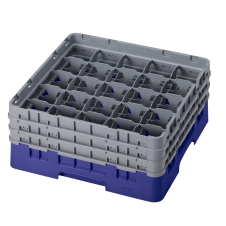 CAMBRO 25S638-186 - Washing basket 25 comp. 3 heights - 8,7 cm Ø max. - height. max. 17.6 cm - 50 x 50 x 22.5 cm - Navy blue