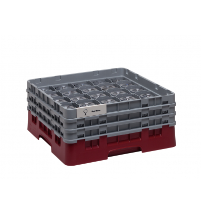 CAMBRO 25S638-416 - Cesta de lavado 25 comp. 3 alturas - 8,7 cm Ø máx. - alt. máx. 17,6 cm - 50 x 50 x 22,5 cm - Arándano