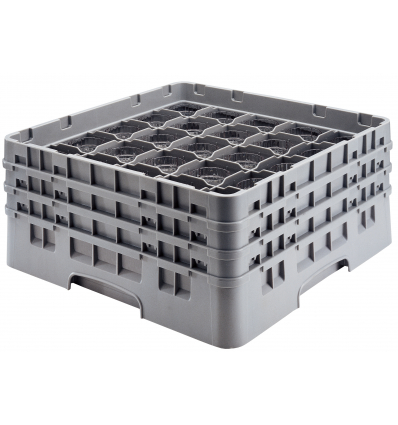 CAMBRO 25S638-151 - Cesta de lavado 25 comp. 3 alturas - 8,7 cm Ø máx. - alt. máx. 17,6 cm - 50 x 50 x 22,5 cm - Gris claro