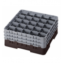 CAMBRO 25S738-167 - Cesta de lavado 25 comp. 3 alturas - 8,7 cm Ø máx. - alt. máx. 20 cm - 50 x 50 x 22,5 cm - Castaño