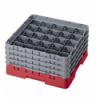 CAMBRO 25S800-163 - Cesta de lavado 25 comp. 4 alturas - 8,7 cm Ø máx. - alt. máx. 21,7 cm - 50 x 50 x 26,7 cm - Rojo